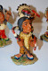 Delcampe - C140 4 Figurines Indiennes - Tribales - Résine - Collection - Otros & Sin Clasificación