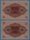 DEUTSCHES REICH LOT 2 X 2 MARK 01.03.1920 # 28.016028 + 29 P# 60 DARLEHENSKASSENSCHEIN - Administración De La Deuda