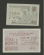 LOT 2 BILLETS TICKETS MATIERES Premieres  OCRPI 1948 5 KG Tole Mince  10 KILOS  Fer à  Bœufs - Bons & Nécessité