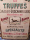 Plaque Tôle Lithographiée 1900 Truffes Ruffec Claudot-Deschandeliers (Charente) - Versicherung