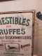 Delcampe - Plaque Tôle Lithographiée 1900 Truffes Ruffec Claudot-Deschandeliers (Charente) - Seguros
