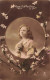 FANTAISIE - Femme - Gage D'affection - Medaillon - Portrait - Fleurs - Carte Postale Ancienne - Women