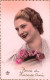 FANTAISIE - Femme - Bonne Et Heureuse Année - Femme Avec Des Roses - ARS - Carte Postale Ancienne - Frauen