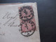 AD NDP Um 1868 Mi.Nr.9 (3) 1x Waagerechtes Paar Auslandsbrief PD Stempel FFM - Manchester Via Ostende / Franco - Covers & Documents