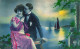 COUPLE - Un Homme Embrassant Tendrement La Joue De Sa Compagne - Clair De Lune - Carte Postale Ancienne - Paare