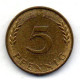 GERMANY - FEDERAL REPUBLIC, 5 Pfennig, Brass, Year 1949-D, KM # 102 - 5 Pfennig