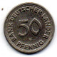 GERMANY - FEDERAL REPUBLIC, 50 Pfennig, Copper-Nickel, Year 1949-G, KM # 104 - 50 Pfennig