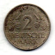 GERMANY - FEDERAL REPUBLIC, 2 Mark, Copper-Nickel, Year 1951-G, KM # 111 - 2 Marcos