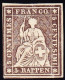 1862 5 Rp Braun, Ungebraucht Mit Originalgummi, Vollrandig, Signiert Brun (gemäss M. Huzanic Leuchtet Hell) - Ongebruikt