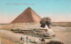 Postcard Egypt Cairo The Pyramids Of Guizeh And Sphinx - Piramiden