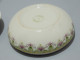 Delcampe - -JOLIE BOITE BONBONNIERE PORCELAINE LIMOGES A.F Décor Fleurs éventails Vintage    E - Limoges (FRA)