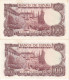 PAREJA CORRELATIVA DE 100 PTAS DEL AÑO 1970 SERIE 1Z SIN CIRCULAR (UNC) (BANK NOTE) - 100 Peseten