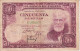 BILLETE DE ESPAÑA DE 50 PTAS DEL 31/12/1951 SERIE B  (BANKNOTE) SANTIAGO RUSIÑOL - 50 Pesetas