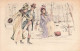 ILLUSTRATEUR - Une Femme Admirant Le Couple Sur La Patinoire - Colorisé - Carte Postale Ancienne - Other & Unclassified