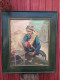 Delcampe - Tableau Homme Marchand De Volailles Indonesie Signé - Oils