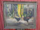 Delcampe - Tableau Poules Basse-Cour Bambous Indonésie Signature à Identifier - Oils