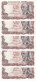 QUINTETO CORRELATIVO DE 100 PTAS DEL AÑO 1970 SERIE 7S EN CALIDAD EBC (XF) (BANK NOTE) - 100 Peseten