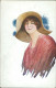 NANNI SIGNED 1910s POSTCARD - WOMAN WITH BIG HAT - N.198/1  ( 5154) - Nanni