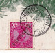 Bilhete Postal 1912 Funchal Portugal Levallois Perret France Jardim Publico - Palmeiras Stamp Rei Manuel II - Funchal