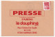 FRANCE - Enveloppe Hors Sac - "Presse Dauphiné Libéré AUBENAS Cedex" De Largentière 2001 - Lettres & Documents