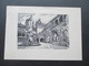 AK / Künstlerkarte Zeichnung 1936 Nürnberg Schlosshof Mit Linde. Schöne Karte! - Nuernberg