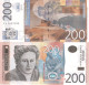 SERBIA  200 Dinara 2013 UNC, P-58b (Prefix ZA) Replacement - Servië