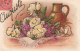 FLEURS PLANTES ARBRES - Un Bouquet De Fleur à Côté D'un Vase - Colorisé - Carte Postale Ancienne - Fleurs
