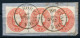 1861 5kr Hármascsík (vízszintes Hajtásnyom) "KOSTAINICA" / Stripe Of 3 (folded) - Autres & Non Classés