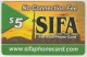 CANADA - No Connection Fee - City View, Sifa Prepaid Card $5, Used - Canada