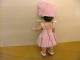 MARIQUITA PEREZ CON VESTIDO ROSA A RAYAS/ GORRO A JUEGO / ZAPATILLAS BLANCAS - Dolls