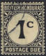 BRITISH HONDURAS 1923 KGV 1 Cent Black Postage Due SGD1 Fine Used - Honduras Británica (...-1970)
