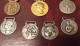 Delcampe - LOT De 8 ANCIENNES MEDAILLES POMPIER ARGENT ET BRONZE - Firemen