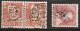 DANEMARK. Perfin    N° YT 321A Paire Oblitérée Perforation LB + N° YT 826 Oblitéré Perforation ESAB.  Voir Les Scans - Abarten Und Kuriositäten