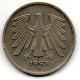 GERMANY - FEDERAL REPUBLIC, 5 Mark, Copper-Nickel, Year 1993-J, KM # 140.1 - 5 Mark