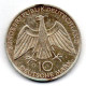 GERMANY - FEDERAL REPUBLIC, 10 Mark, Silver, Year 1972-G, KM # 131 - 10 Mark