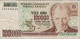 Turkey 100 000 Lira 1970 (1991) P-205b Banknote Europe Currency Turquie Truthahn Türkei #5191 - Turquie