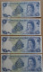 CAYMAN, P  1b  5d 5e 5f , 1 Dollar , 1971 + 1974,  UNC , A/2 A/5 A/6 A/7 - Kaaimaneilanden