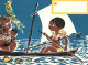 20664 PUB  ASTRA Ou S'en Va T'il Dans Sa Pirogue  ? (récolte Noix De Coco.....)  Pour Faire ASTRA   ( 2 Scans) Tahitien - Publicité