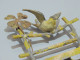 Delcampe - -ENCRIER VERRE ART NOUVEAU METAL HIRONDELLE PLOMB DE VIENNE TREFLE 4 FEUILLES    E - Inkwells