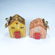 House Keyring Lot Of 2 Handmade Home Figurines Wood Art Keychain Gift 03037 - Hausrat