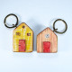 House Keyring Lot Of 2 Handmade Home Figurines Wood Art Keychain Gift 03037 - Muebles