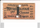 Ticket De Métro De Paris ( Métropolitain ) 1ère Classe   Lettre I - Europa