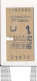 Ticket De Métro De Paris ( Métropolitain ) 2me Classe ( Station ) DENFERT SCEAUX ( Mauvais état Dommage Car Peu Courant - Europe