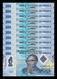 Angola Lot Bundle 10 Banknotes 200 Kwanzas 2020 Pick 160 Polymer Sc Unc - Angola