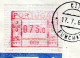 Belgien Belgique Belgie ATM 8.2 EUROPHILEX LDC 23F Poste Restante 27.6.87 To Portugal 73$0 (Tax) Funchal 17.7.87 / Frama - Covers & Documents