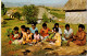 12-12-2023 (1 W 57) Fiji - Group Of Nativr Women & Children In Village - Fidschi