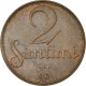 Monnaie, Latvia, 2 Santimi, 1922, TTB, Bronze, KM:2 - Lettonia