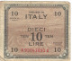 Billet, Italie, 10 Lire, 1943, Undated (1943), KM:M19b, TB - Geallieerde Bezetting Tweede Wereldoorlog