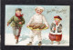 Ellen Clapsaddle(uns) - New Years, 3 Children 1908 - Antique Postcard - Clapsaddle