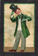 Ellen Clapsaddle(signed) - St. Patricks Day, Young Boy Tipping Top Hat 1908  - Antique Postcard - Clapsaddle